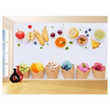 Imagem de Papel De Parede Alimento Sorvete Fruta Natural 3,5M Al365 - Você Decor
