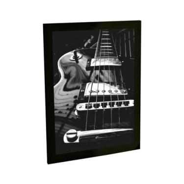 Imagem de Quadro Decorativo Guitarra Foto Preto Branco Decoração Poster Quarto Sala