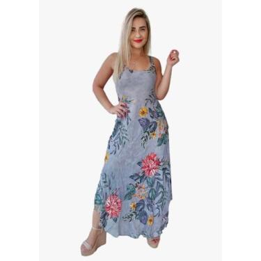 Imagem de Vestido Feminino Indiano Alça Trapézio Longo Plus Size-5026 - Aleci Fa