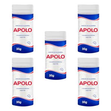 Imagem de Kit 5 Algodão em Disco Apolo – 100% Algodão Hidrófilo, Macio e Absorvente, Embalagem Ziplock