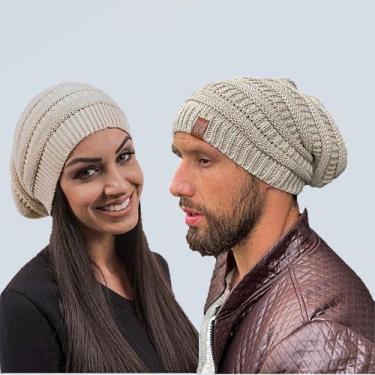Imagem de Touca Caída Tricô Gorro Boina Beanie Lã Masculina Feminina Macio Quent
