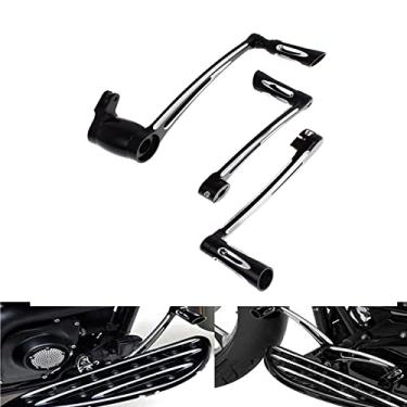 Imagem de HCmotorku Kit de pedais de alavanca de câmbio de freio para motocicleta, adequado para Harley Touring Road King Road Glide Street Glide Electra Glide Trike 2008-2013 Preto