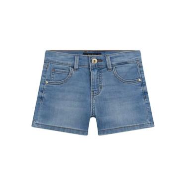 Imagem de GUESS Short jeans elástico para meninas, lavagem de diamante gelado, Lavagem de diamante gelado, 12 Anos
