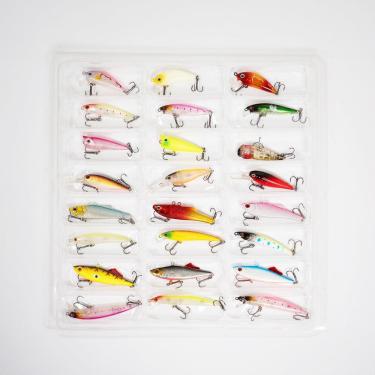 Imagem de Kit 24 Iscas Artificiais em Formato de Peixe Pesca