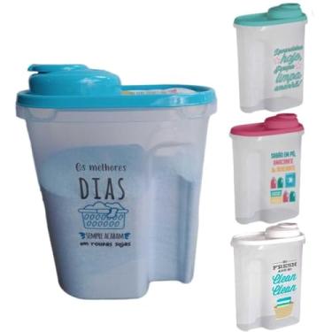 Imagem de Porta Sabão em Pó Para Lavar Roupas 2 Litros C/Tampa Xplast