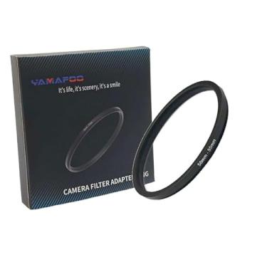 Imagem de Adaptador de anel de metal para cima/para baixo compatível com câmeras mirrorless DSLR Lens, conversor de rosca de filtro UV CPL ND, preto (58-55)