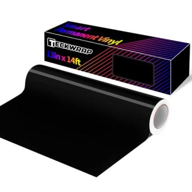 Imagem de TECKWRAP Vinil permanente inteligente, (33 cm x 4,3 m) - Vinil adesivo para artesanato - Corte sem tapete e fácil de aplicar para projetos de decalque DIY com Maker 3 / Explore 3 máquinas, preto