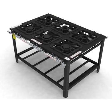 Imagem de Fogão Industrial Gastromaq 6 Bocas Mistas Linha Centro FG406CM