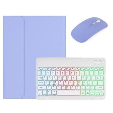 Imagem de Capa de teclado kaidisen para iPad Air de 11 polegadas com mouse roxa
