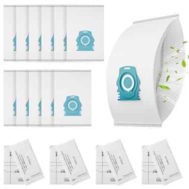 Imagem de Leemone Sacos de substituição para aspirador de pó HyClean Air TU para aspiradores de pó Miele Guard L1 S1 Series Canister, pacote com 12 sacos de vácuo, 4 filtros de escape AirClean, 4 filtros de