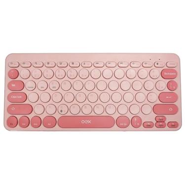Imagem de OEX Teclado Sem Fio Retrô PC Notebook Celular TC510 Rosa