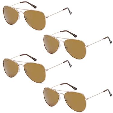Imagem de Got Shades Óculos De Sol Aviador Para Homens E Mulheres - 100% Proteção Uv Pacote Com 4 Piloto Clássicos Masculinos