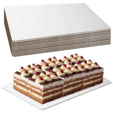 Imagem de LJLGSZY Pacote com 15 folhas de bolo brancas de 35 x 24 cm, à prova de graxa, retangulares, bloco de bolo, resistente, sobremesas e doces, fundo de comida, papelão branco