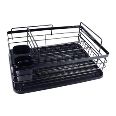 Imagem de Yosoo Rack de Secagem de Pratos Com Suporte para Utensílios Removível e Suporte para Copos, Escorredor de Pratos de Arame de Metal Resistente, Economiza Espaço na Bancada, Fácil