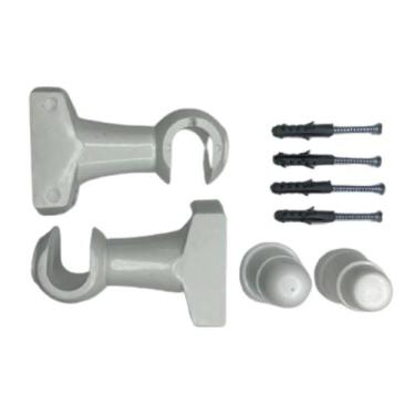 Imagem de Kit 2 Un Suporte Plástico Varão Cortina Simples Comum Ilhós Argola 28m