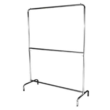 Imagem de Arara Dupla Cromada De Roupa Cabideiro De Chão Desmontável - Loja ou Closet