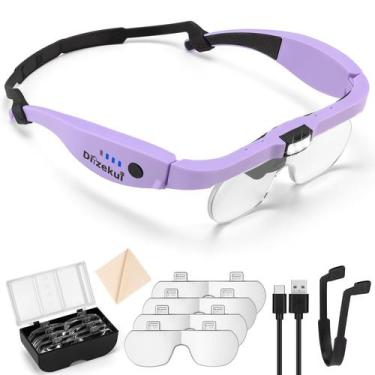 Imagem de Lupa Dilzekui 1,5X a 5,0X com luz, recarregável