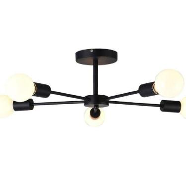 Imagem de Plafon Taschibra Cyber Preto Para 5 Lâmpadas E27 Bivolt