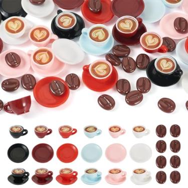 Imagem de Spritewelry Berloques de café de resina 3D fofo imitação de bebida, mini minúsculos pingentes de cappuccino de café para fazer joias, colar faça você mesmo, brinco, pulseira, chaveiro, artesanato