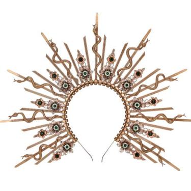 Imagem de Faixa de cabelo COSUCOS Medusa Snake Halo Crown feita à mão