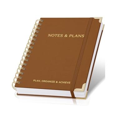 Imagem de Agenda diária simplificada e caderno com agenda de hora em hora - Bloco de notas espiral grossa para fazer para o trabalho ou em casa para organizar suas tarefas e compromissos - Livro elegante de