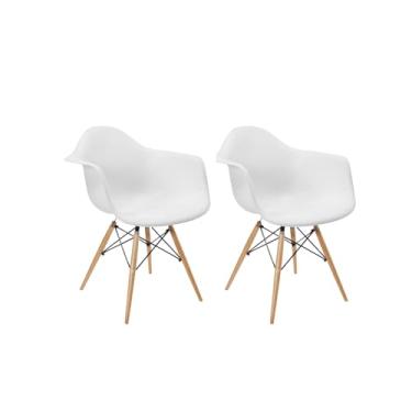 Imagem de Conjunto com 2 Cadeiras Flórida com Braço Branco Fratini