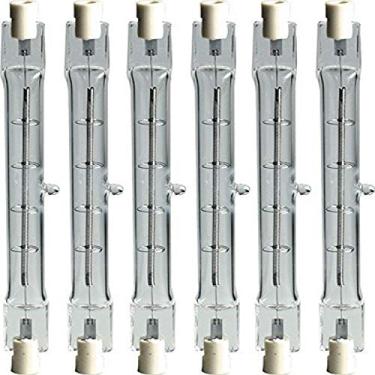 Imagem de Lâmpada de halogênio GE Proline, Lâmpada de tubo T3, 1500 watts, branca, pacote com 6 lâmpadas tubulares