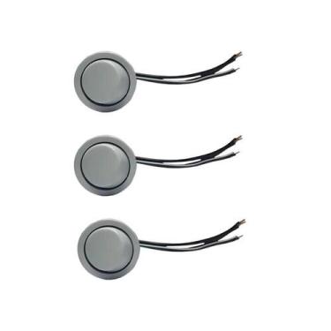 Imagem de 03 Interruptor Para Moveis Botão 22Mm Com Cabo 2A Branco - Eletronica 