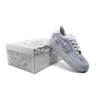 Imagem de Tênis Infantil Unissex para Colorir Goods Casual Criativo Educativo Personalizável (Branco, BR, Criança de 4 a 8 anos, Numérico, 29)