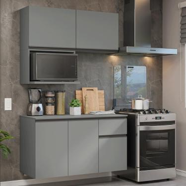 Imagem de Armário De Cozinha Compacta 120 Cm Suspensa Cinza Nice Madesa 06