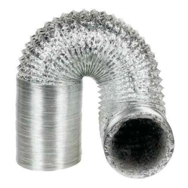 Imagem de Kit 5 Metros Duto Flexível de Alumínio 100mm, 125mm, 150mm Para Ventilação Saida de Ar Coifa Exaustor(125mm)