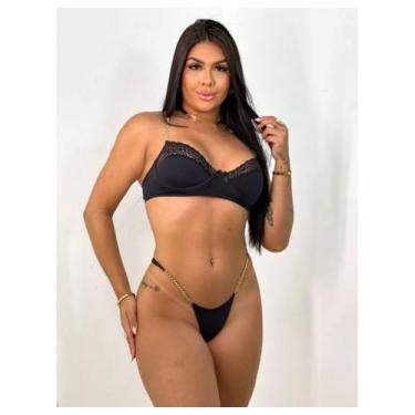 Imagem de Conjunto Luxúria Preto - Sexshop Pimentinha 