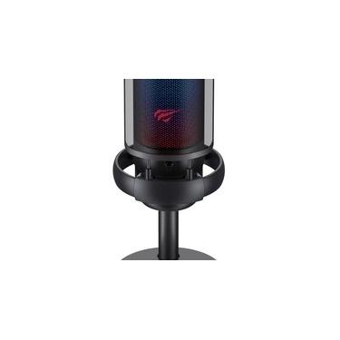Imagem de Microfone Gamer Havit GK50, RGB, Cardioide, Conexão USB-C, com Suporte, Preto - GK50 Pro Live
