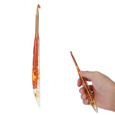 Imagem de Agulha de Crochê de Resina Floral 5,5mm, Crochê com Pegada Ergonômica Suave Belíssimo Design Flor Ferramenta para Tricô DIY Projetos Fio Iniciantes & Profissionais Presente