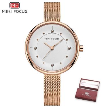 Imagem de Relógio Feminino Mini Focus Mf0274l.01 à Prova D'água Ouro Rosa