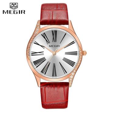 Imagem de Relógio Feminino Megir 4212 à Prova D'água Vermelho