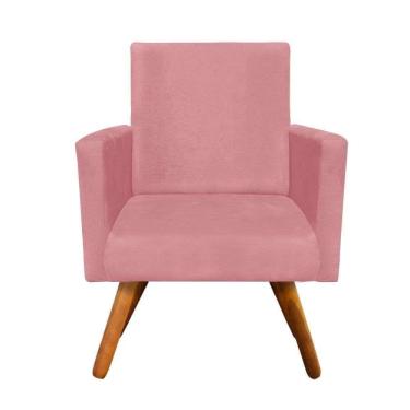 Imagem de Poltrona Decorativa Nina Sala E Escritório Suede Rose