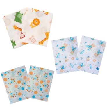 Imagem de Kit 6 Fronha Travesseiro Berço Enxoval Bebe 100% Algodão Macia Menino Menina Neutro (Menino Sortido)