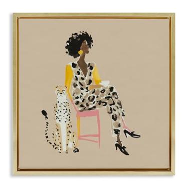 Imagem de Stupell Industries Arte de parede Savage Chic Glam com Leopardo Marrom Emoldurado Tela Flutuante, design por Svetlana Aleynikova, 45,7 x 45,7 cm