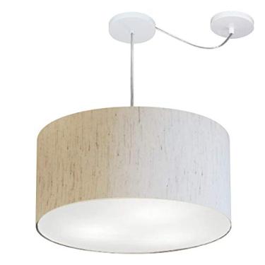 Imagem de Lustre Pendente Cilíndrico Com Desvio de Centro Vivare Md-4261 Cúpula em Tecido 50x30cm - Bivolt