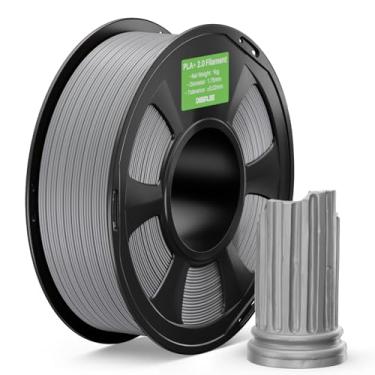 Imagem de DEEPLEE Filamento PLA+ 2.0 1,75 mm, filamento de impressora 3D de resistência mais forte, cinza 1 kg, filamento de impressora 3D PLA Plus atualizado, filamento PLA+ de alta velocidade para a maioria