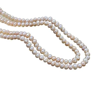 Imagem de Zotoone Pérolas naturais cultivadas em água doce para fazer joias, contas soltas, feitas à mão, faça você mesmo para fazer joias, faça você mesmo, colar feminino, Pérola, Pérola