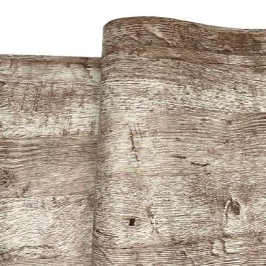 Imagem de Yifasy Revestimentos autoadesivos de madeira para prateleiras e gavetas para armários de cozinha, capa de bancada adequada para locatários, protetores de parede de móveis de PVC à prova d'água 45 cm