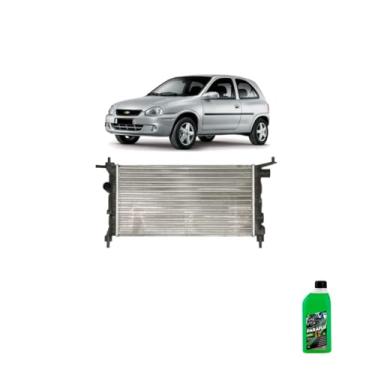 Imagem de Kit Radiador GM Corsa 94/02 8V Sem Ar + Aditivo Parflu Verde 1L