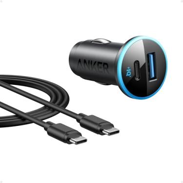 Imagem de Adaptador de carregador de carro USB C, carregador USB para isqueiro Anker 52,5 W, carregador de carro Anker 323 com cabo de carregamento rápido PowerIQ 3.0 de 30 W para iPhone 15/15 Pro Max, série 14/13/12, Galaxy S23/22, Pixel