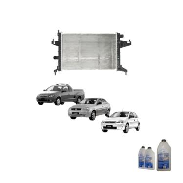 Imagem de Kit Radiador GM Corsa 2002 + Montana 1.8 2003 C/Ar + Água Desmineralizada