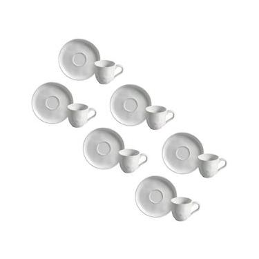 Imagem de Conjunto de Xícaras de Café com Pires Porto Brasil Bio New White 120ml - 6 Peças