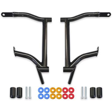 Imagem de YazenMop SaddleBag Guard Crash Bar para Harley Touring Road Glide Street Glide Road King Electra Ultra Limited CVO Protetor preto brilhante (2009-2024)