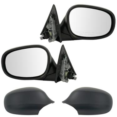 Imagem de TRQ Espelho retrovisor lateral externo com tinta aquecida para combinar com o par compatível com BMW