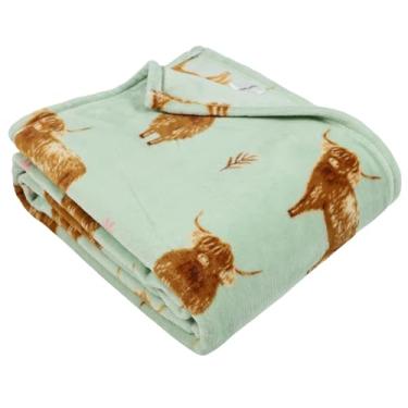 Imagem de VigorSpring Cobertor bonito com estampa de vaca Highland, flanela de pelúcia de lã macia e quente, manta de animais de fazenda para meninas, crianças e adultos, roupa de cama para sofá para viagem